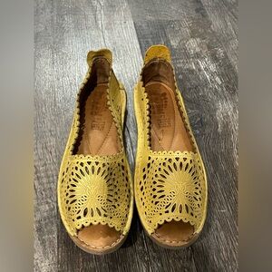 Spring Step Yellow Espadrille Flats